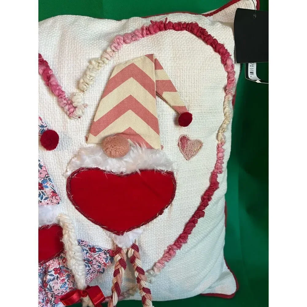 Mi Chateaux Decorative Heart Gnome Couple Pillow